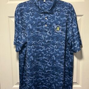 Peter Millar Shirt Summer Comfort Men's Large Polo Golf 2022 US Open Blue
